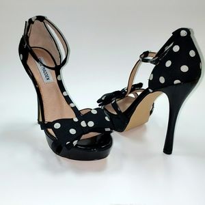 Steve Madden Holly Stiletto Heels Sandals Polka Dot 8.5